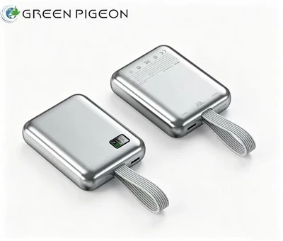 Mini Power Bank nrog Built-in Cables
